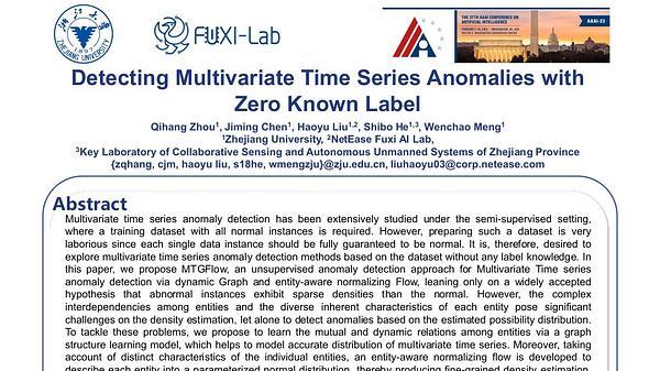 Detecting Multivariate Time Series Anomalies with Zero Known Label