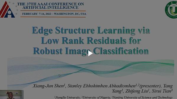 Edge Structure Learning via Low Rank Residuals for Robust Image Classification