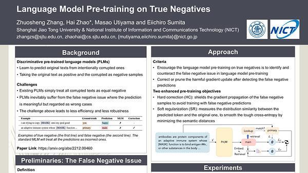 Language Model Pre-training on True Negatives