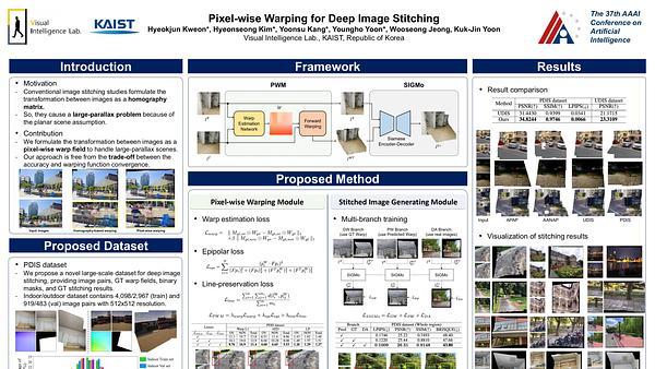 Pixel-wise Warping for Deep Image Stitching