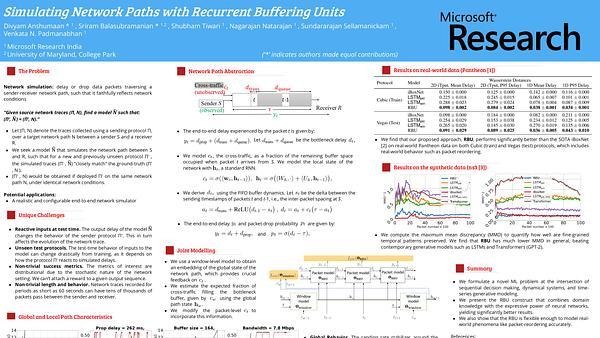 Simulating Network Paths with Recurrent Buffering Units