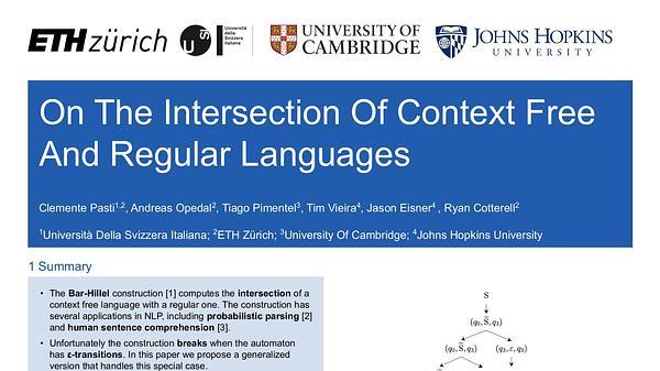 On the Intersection of Context-Free and Regular Languages