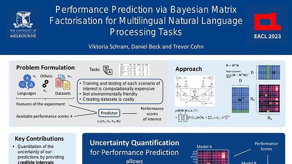 Performance Prediction via Bayesian Matrix Factorisation for Multilingual Natural Language Processing Tasks