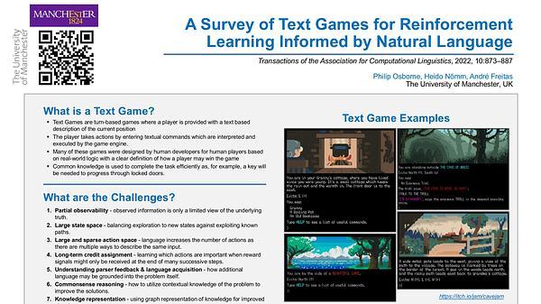 A Survey of Text Games for Reinforcement Learning Informed by Natural Language