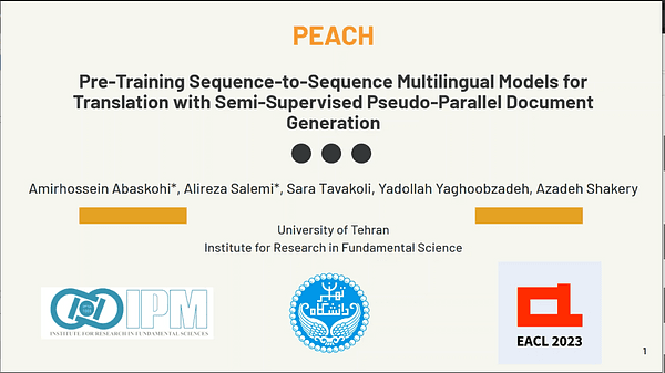 PEACH: Pre-Training Sequence-to-Sequence Multilingual Models for Translation with Semi-Supervised Pseudo-Parallel Document Generation