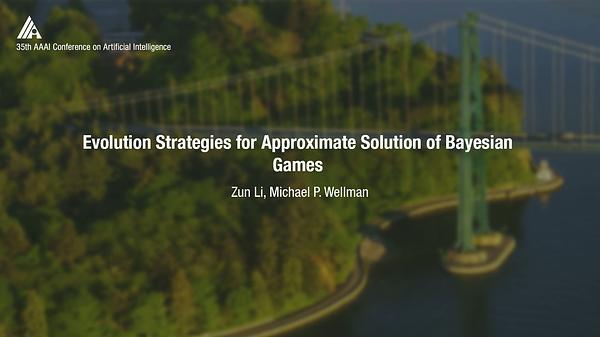 Evolution Strategies for Approximate Solution of Bayesian Games