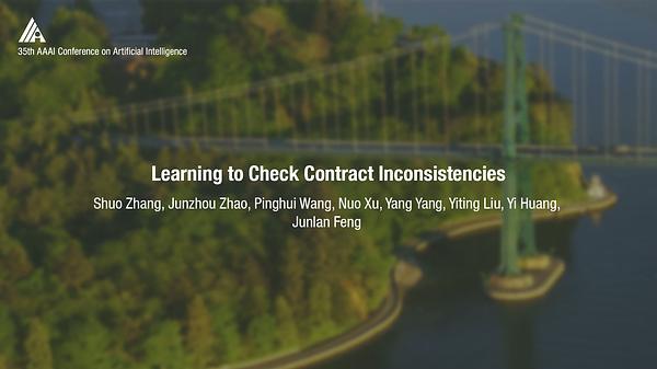 Learning to Check Contract Inconsistencies