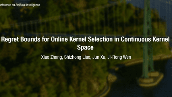 Regret Bounds for Online Kernel Selection in Continuous Kernel Space