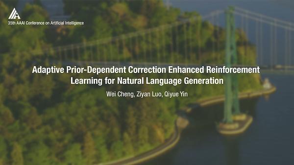 Adaptive Prior-Dependent Correction Enhanced Reinforcement Learning for Natural Language Generation