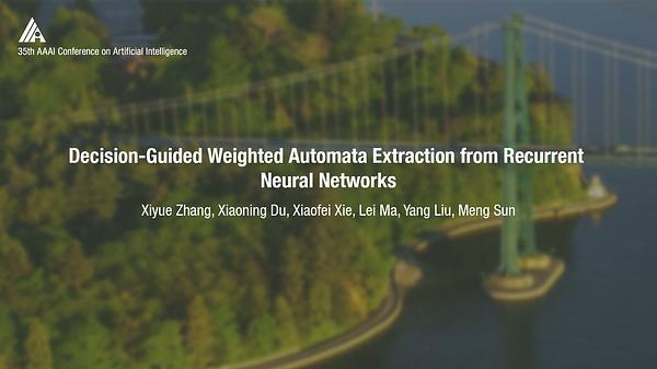 Decision-Guided Weighted Automata Extraction from Recurrent Neural Networks