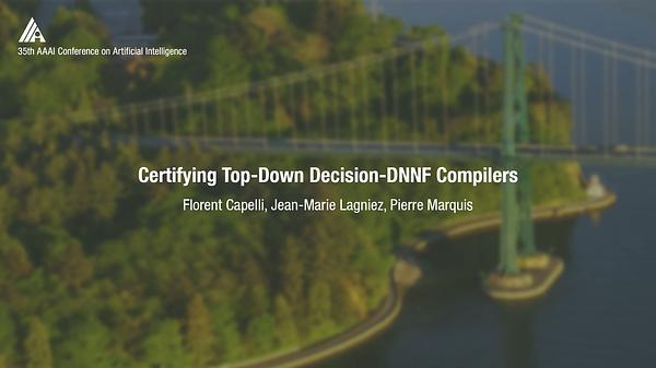 Certifying Top-Down Decision-DNNF Compilers
