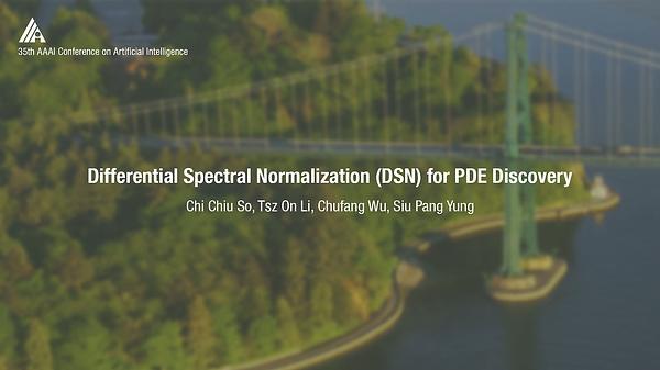 Differential Spectral Normalization (DSN) for PDE Discovery