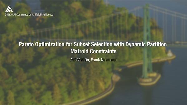 Pareto Optimization for Subset Selection with Dynamic Partition Matroid Constraints