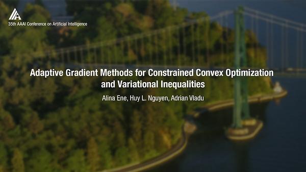 Adaptive Gradient Methods for Constrained Convex Optimization and Variational Inequalities
