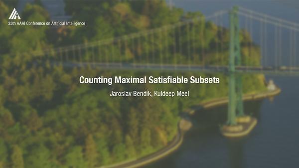 Counting Maximal Satisfiable Subsets