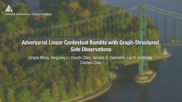 Adversarial Linear Contextual Bandits with Graph-Structured Side Observations