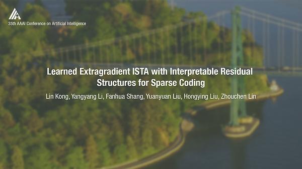 Learned Extragradient ISTA with Interpretable Residual Structures for Sparse Coding