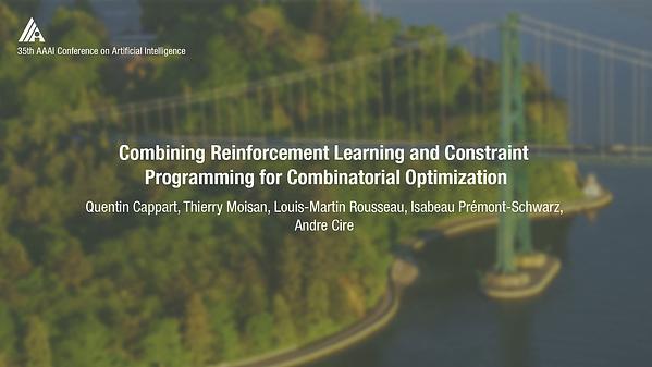 Combining Reinforcement Learning and Constraint Programming for Combinatorial Optimization