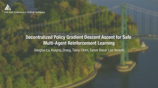 Decentralized Policy Gradient Descent Ascent for Safe Multi-Agent Reinforcement Learning