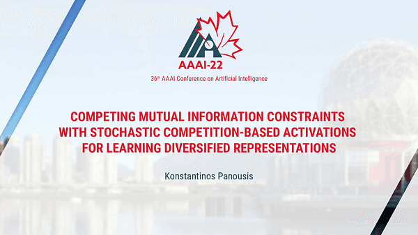 Competing Mutual Information Constraints with Stochastic Competition-Based Activations for Learning Diversified Representations