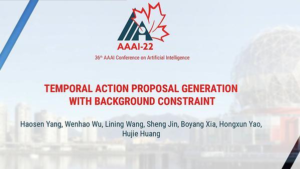 Temporal Action Proposal Generation with Background Constraint