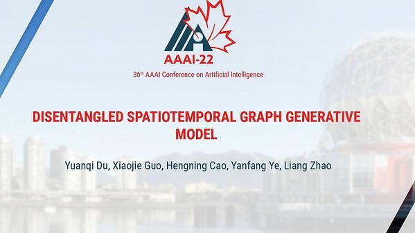 Disentangled Spatiotemporal Graph Generative Model
