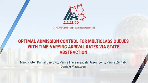 Optimal Admission Control for Multiclass Queues with Time-Varying Arrival Rates via State Abstraction