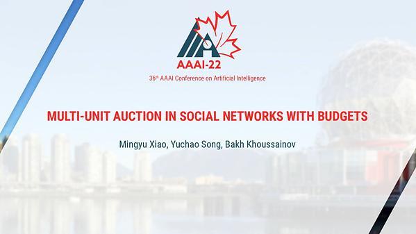 Multi-Unit Auction in Social Networks with Budgets