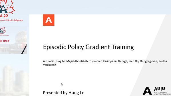 Episodic Policy Gradient Training