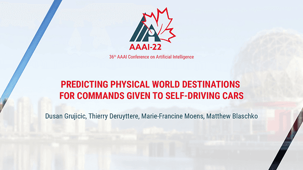 Predicting Physical World Destinations for Commands Given to Self-Driving Cars