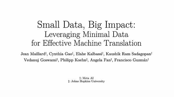 Small Data, Big Impact: Leveraging Minimal Data for Effective Machine Translation