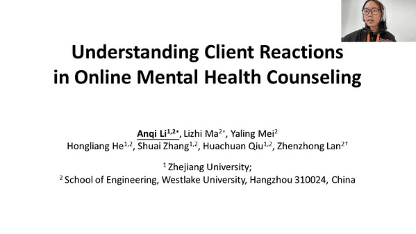 Understanding Client Reactions in Online Mental Health Counseling