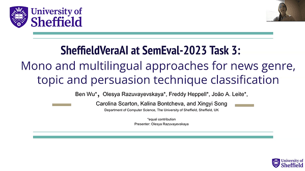 SheffieldVeraAI at SemEval-2023 Task 3: Mono and Multilingual Approaches for News Genre, Topic and Persuasion Technique Classification