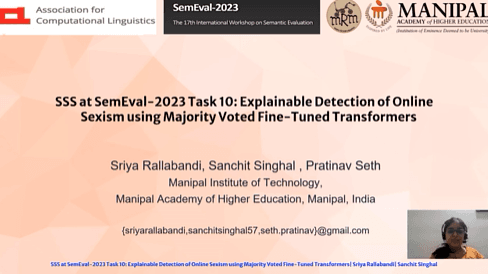 SSS at SemEval-2023 Task 10: Explainable Detection of Online Sexism Using Majority Voted Fine-Tuned Transformers
