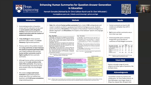 Enhancing Human Summaries for Question-Answer Generation in Education