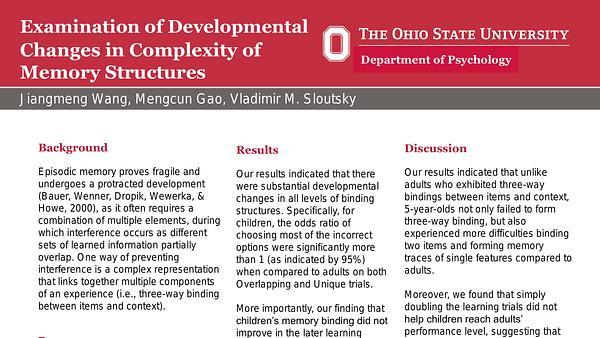 Examination of Developmental Changes in Complexity of Memory Structures