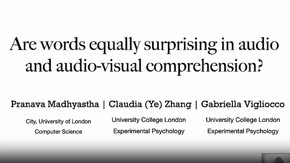 Are words equally surprising in audio and audio-visual comprehension?