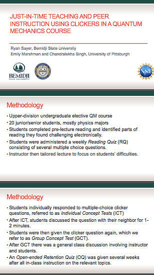 Just-in-Time Teaching and Peer Instruction using clickers in a quantum mechanics course