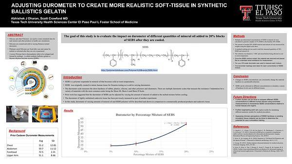 Adjusting durometer to create more realistic soft- tissue in synthetic ballistics gelatin