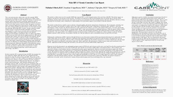 Male HIV-1 Viremic Controller: Case Report