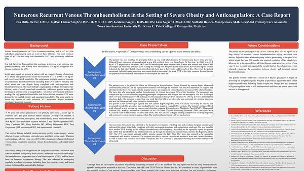 Numerous Recurrent Venous Thromboembolisms in the Setting of Severe Obesity and Anticoagulation: A Case Report