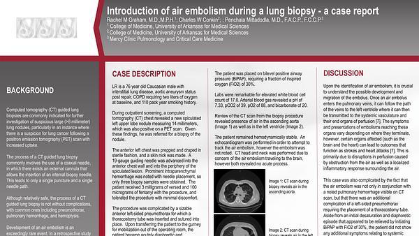 Introduction of air embolism during a lung biopsy - a case report