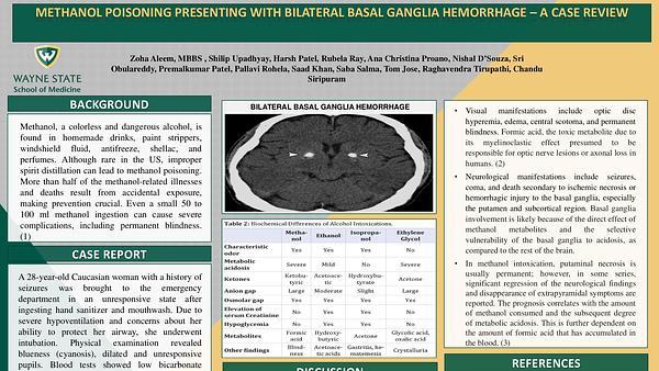 Methanol Poisoning Presenting With Bilateral Basal Ganglia Hemmorhage