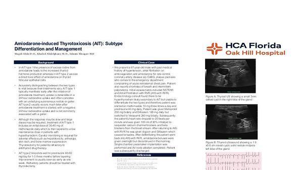 Amoidarone-induced Thyrotoxicosis (AIT): Subtype Differentiation and Management