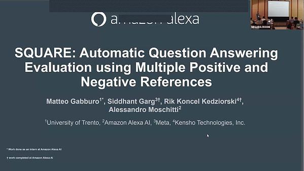 SQUARE: Automatic Question Answering Evaluation using Multiple Positive and Negative References