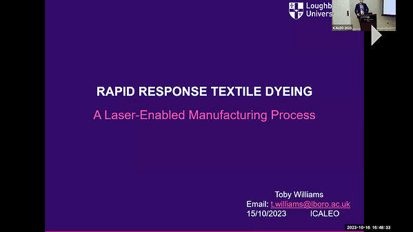 Rapid Response Textile Dyeing: A Laser-enabled Manufacturing Process