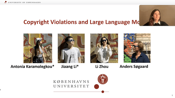 Copyright Violations and Large Language Models | VIDEO