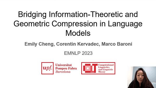 Bridging Information-Theoretic and Geometric Compression in Language Models