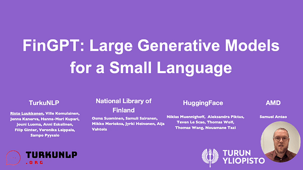 FinGPT: Large Generative Models for a Small Language