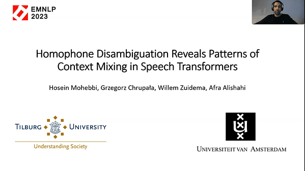 Homophone Disambiguation Reveals Patterns of Context Mixing in Speech Transformers